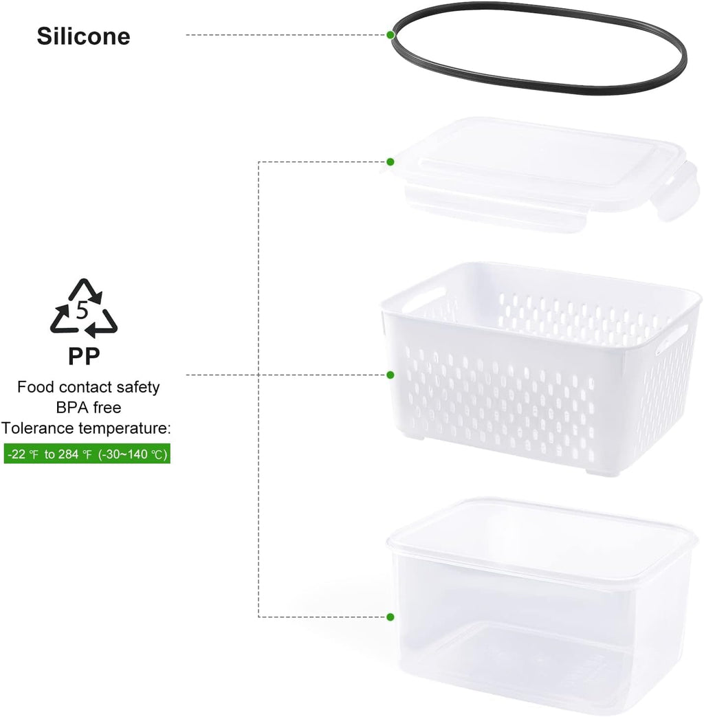 Keep It Fresh Leakproof 8-Piece Fruit Storage Containers for Fridge