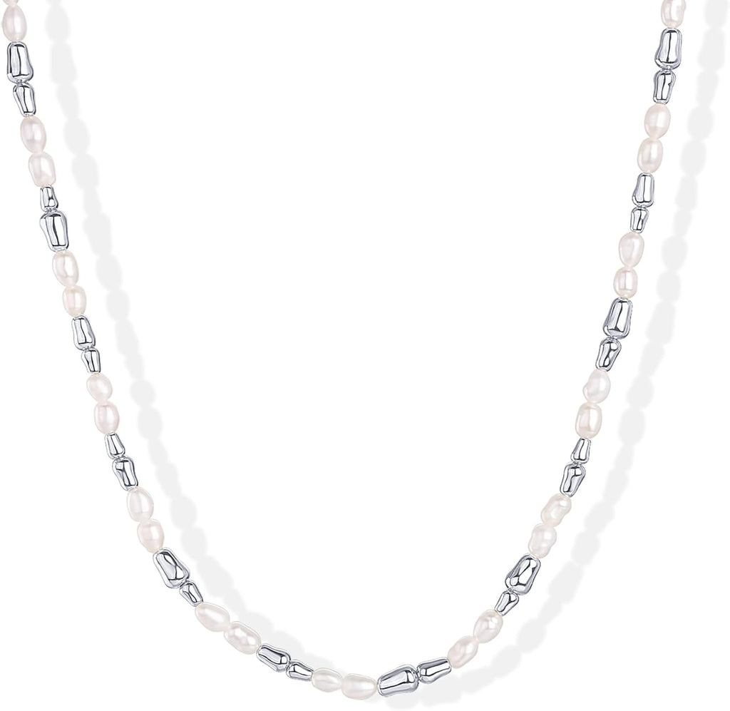 Layered Pearl Dream – Freshwater Pearl & Gold Bead Necklace