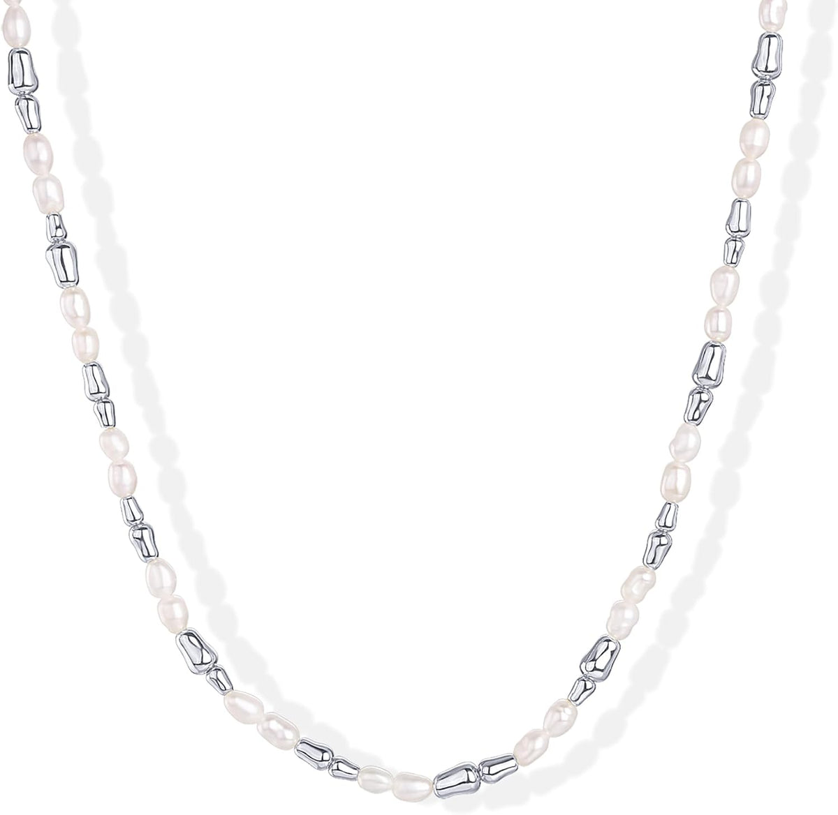 Layered Pearl Dream – Freshwater Pearl & Gold Bead Necklace