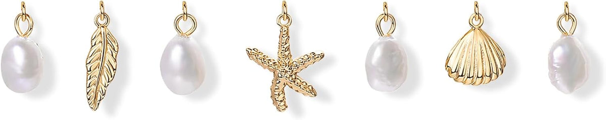 Beach Charm Beauty – Pearl Paperclip Charm Necklace