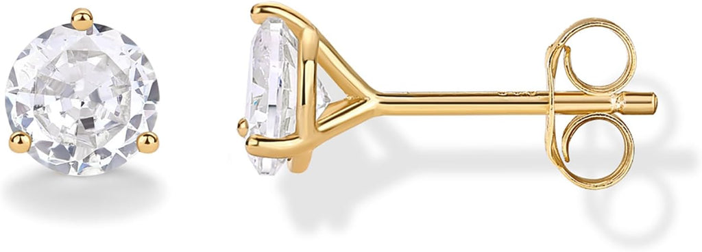 Sunbeam Studs – Gold CZ Stud Earrings