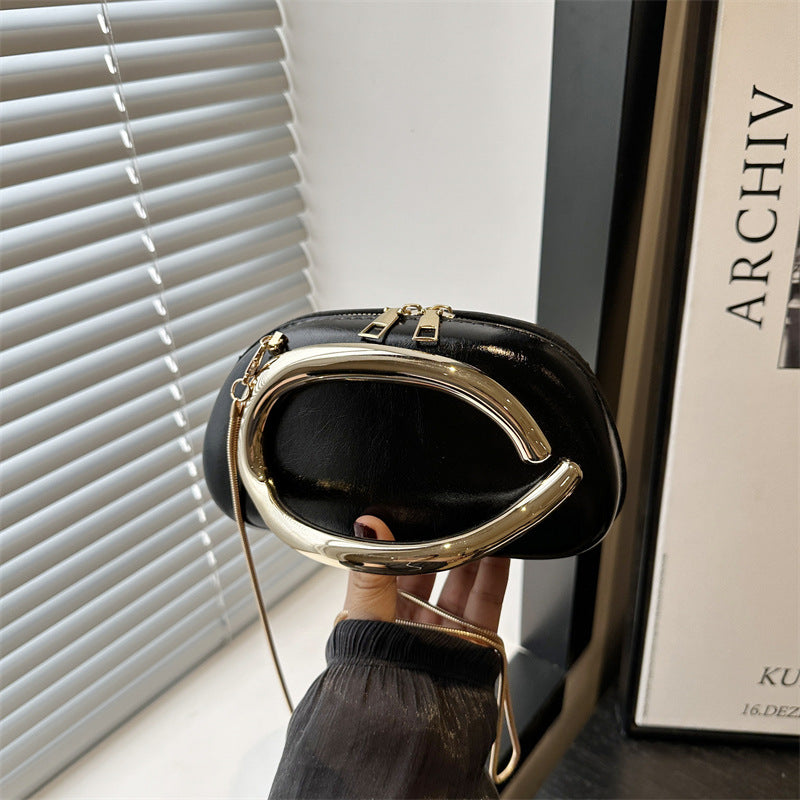 Trendy Metal Hardware Personalized Evening Party Chain Single-shoulder Clutch For Women