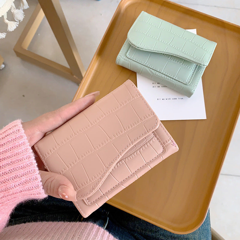 Short Fashionable Multi-color Cardholder With Zipper For Women