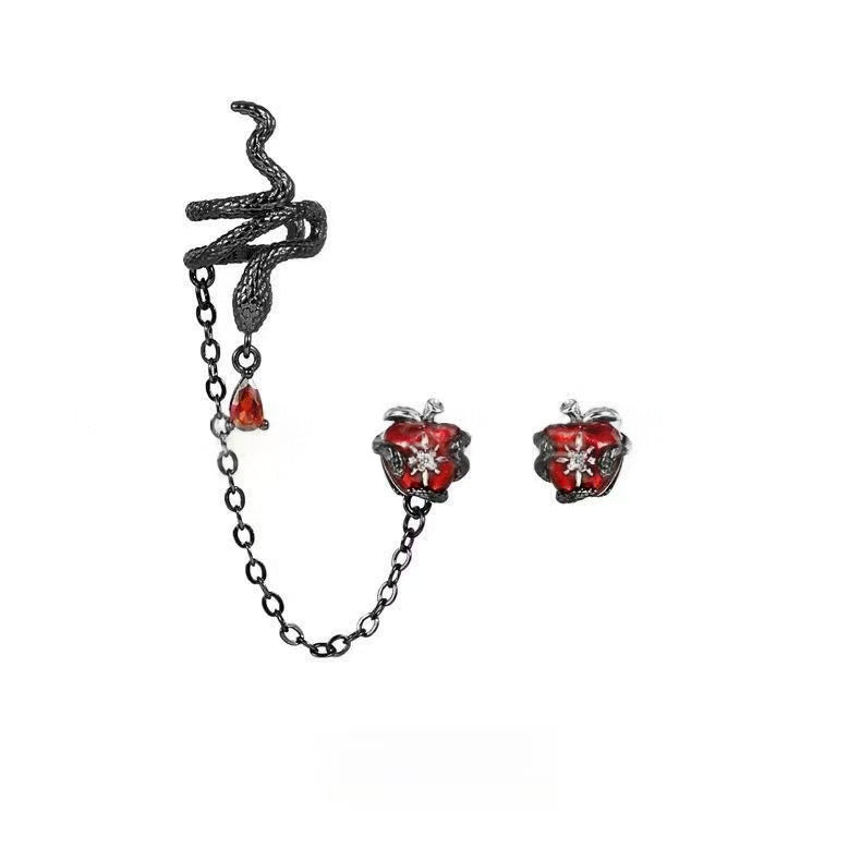 Apple-shaped Serpentine Stud Earringsclip-on Earrings For Women