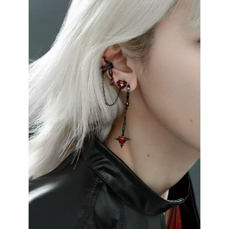 Apple-shaped Serpentine Stud Earringsclip-on Earrings For Women