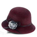 Stylish Windproof Woolen Bowler Hat For Middle-aged And Elderly Women