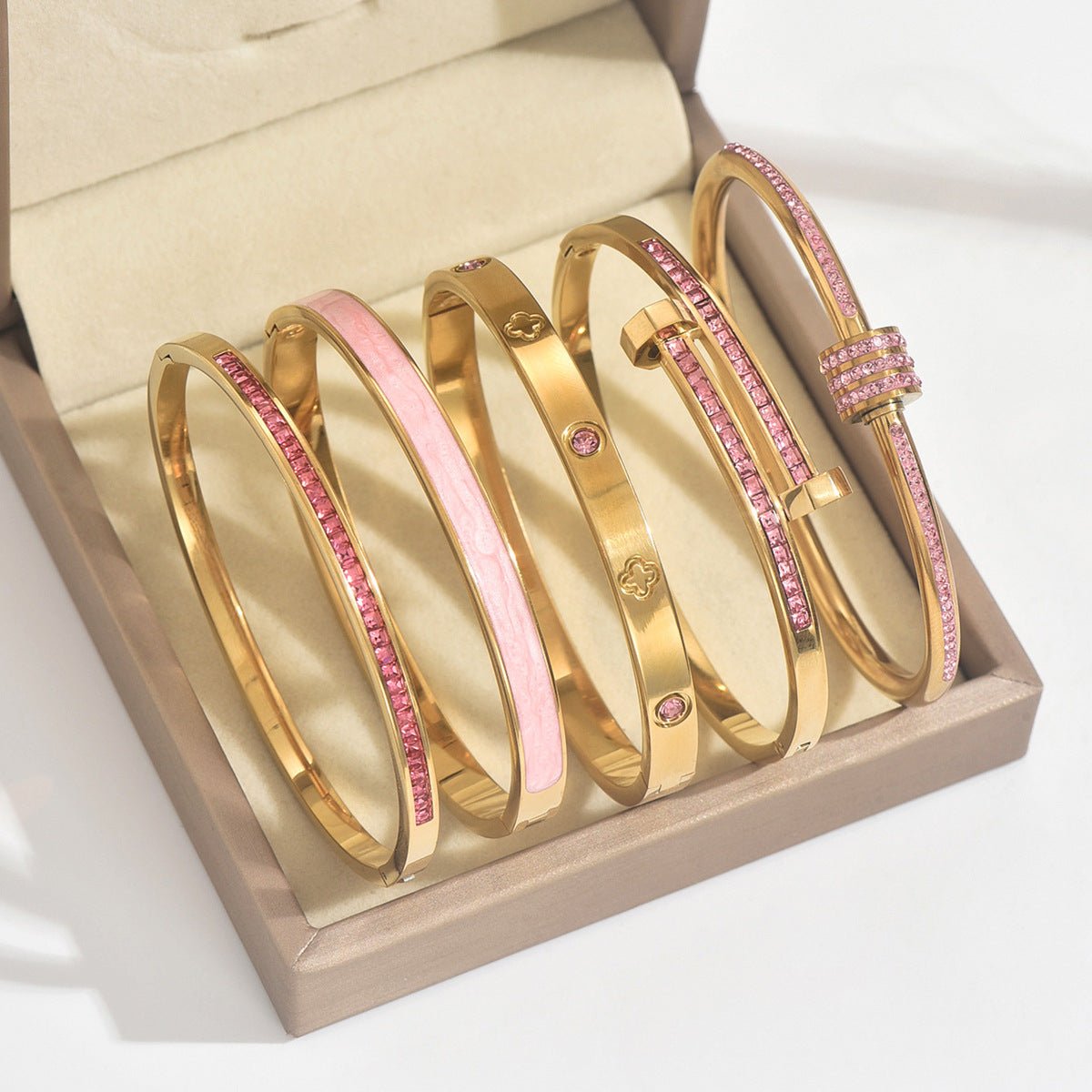 Stainless Steel Bracelet For Women, Non-Fading, Diamond-Encrusted Bracelet, Exquisite And High-End Feel For Girls, Small Waist-Shaped Titanium Steel Bracelet