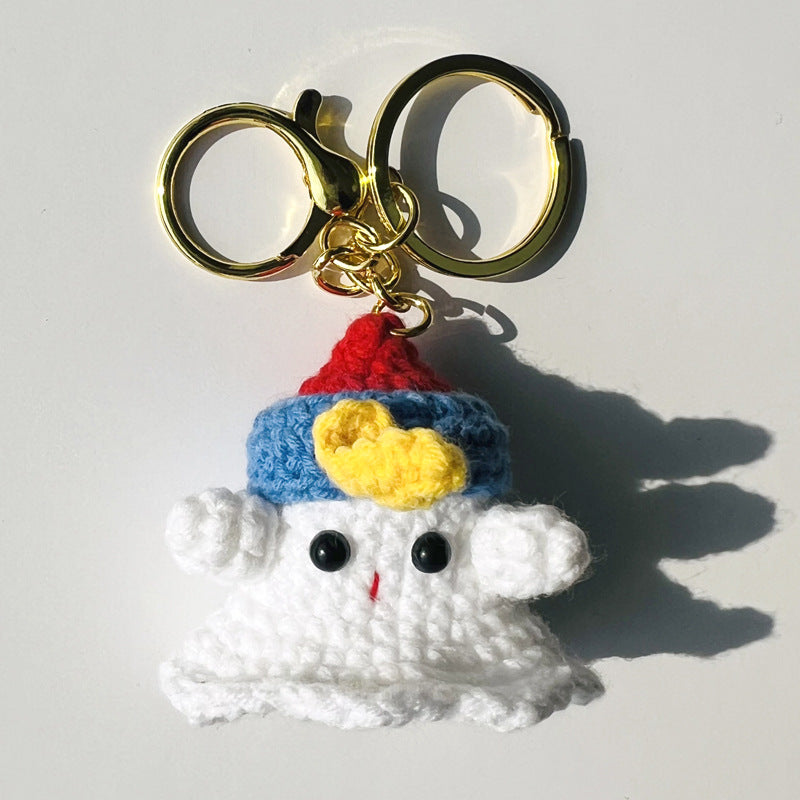 Finished Keychain With A Little Ghost Weaving Pendant