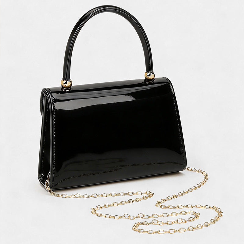 New Glossy Evening Clutch With A Chain Strap