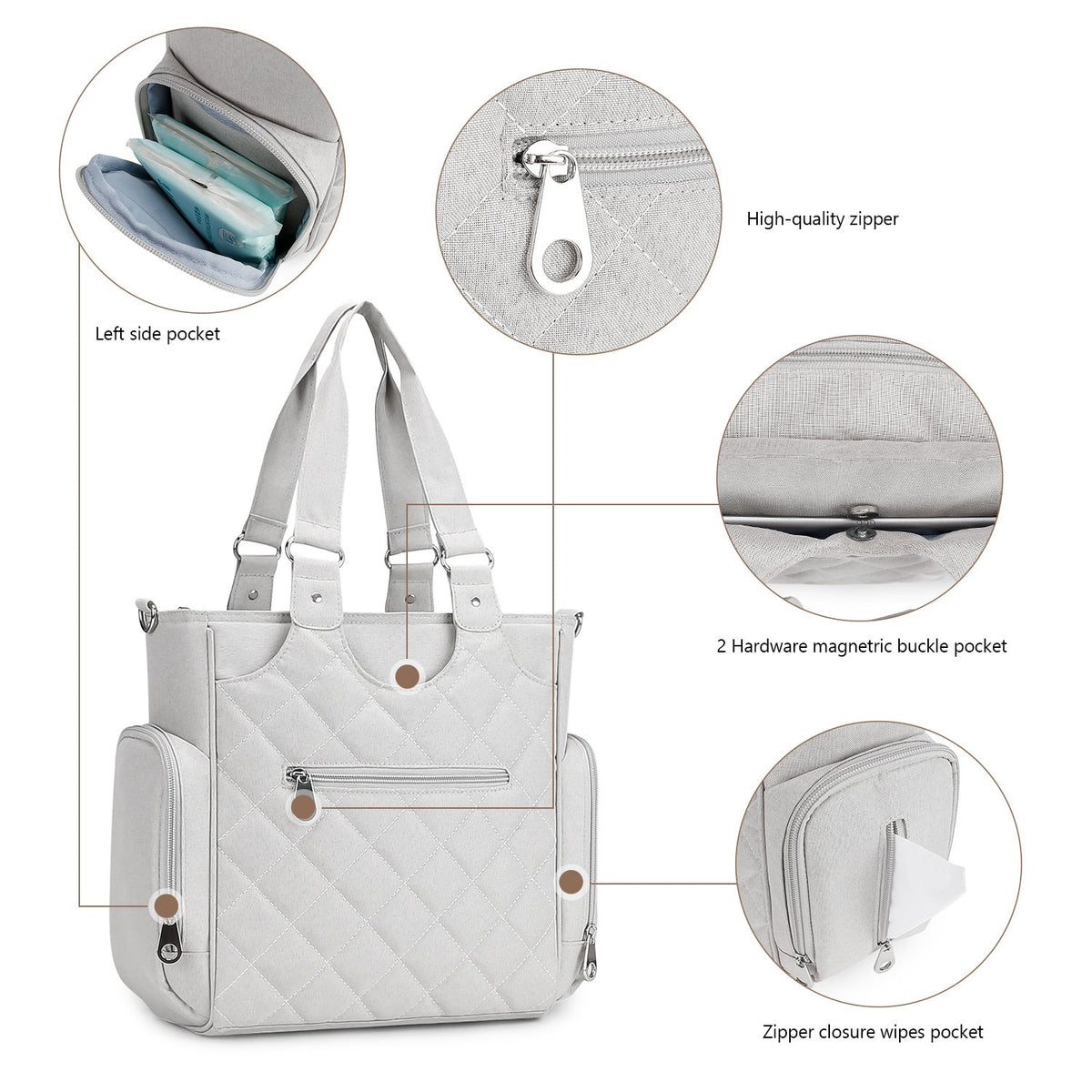 7-Piece Waterproof Mommy Bag Set With Shoulder Strap
