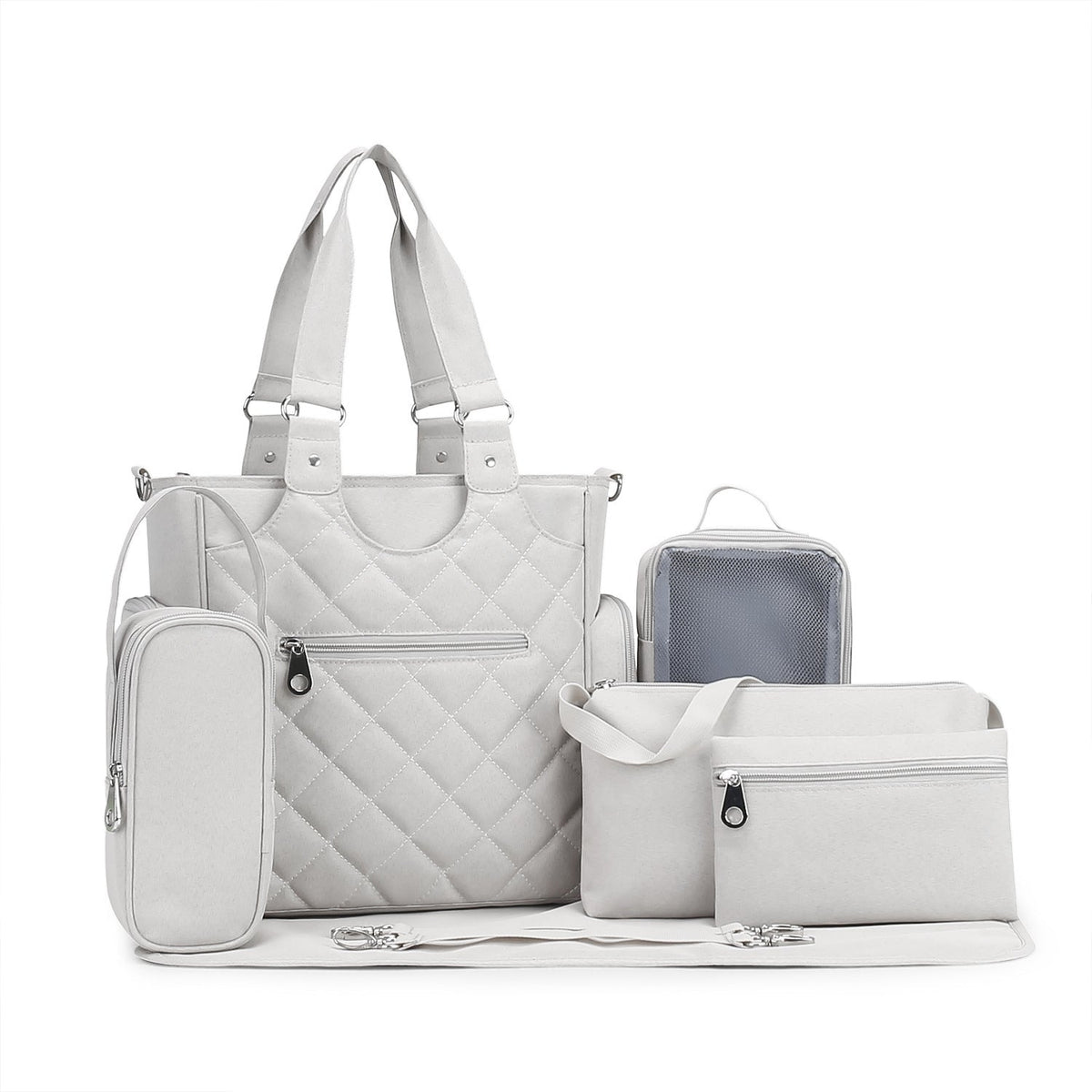 7-Piece Waterproof Mommy Bag Set With Shoulder Strap