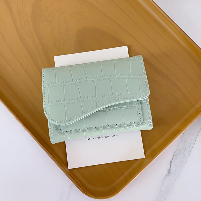 Short Fashionable Multi-color Cardholder With Zipper For Women