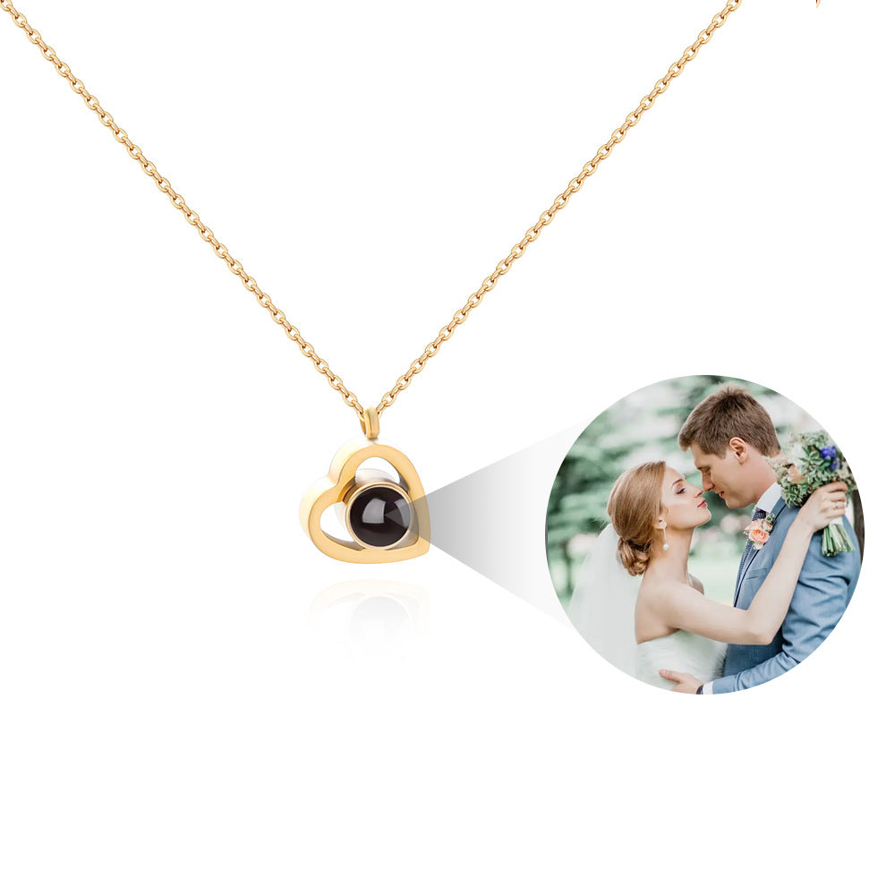 Factory Europe And The United States Cross-border 100 Languages Necklace Female Projection Set D High-definition Photos Valentine's Day Tanabata Gift