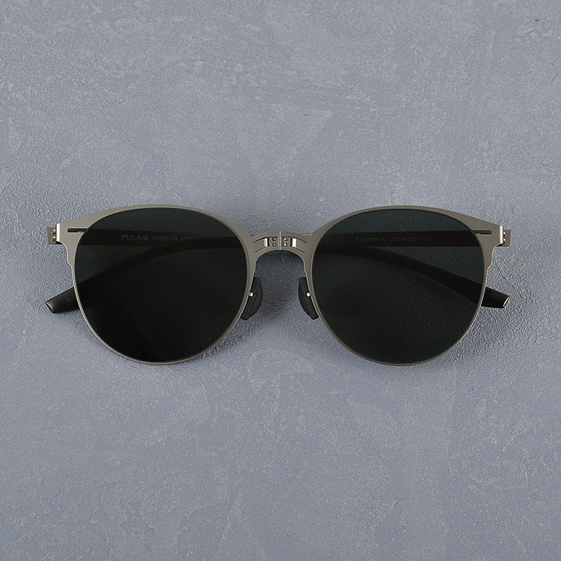 Lightweight Folding Men's Stainless Steel Fashion Vintage Sunglasses