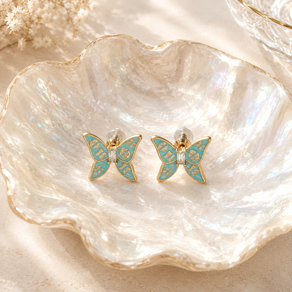 Colorful Enamel Butterfly Earrings With Dripped Oil Design