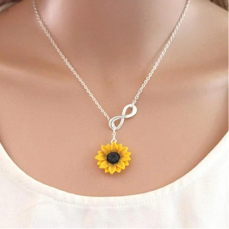 Eternal Love Sunflower Pendant Necklace