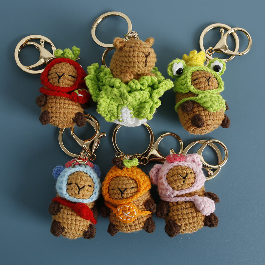 New Handmade Crocheted Capybara Keychain
