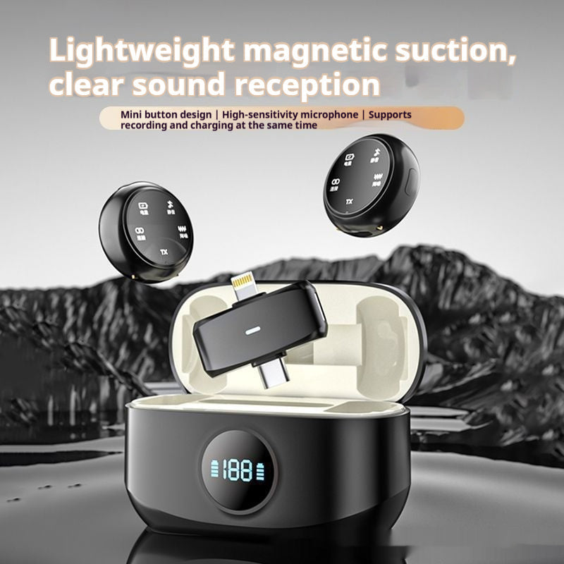 Magnetic Button Wireless Lavalier Microphone