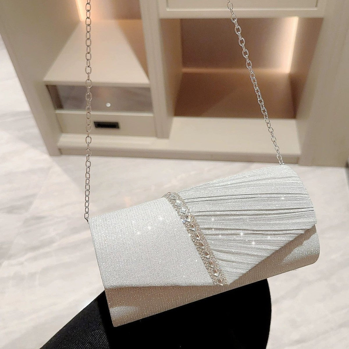 New Arrival Glamorous Evening Clutch With Sparkling Rhinestones