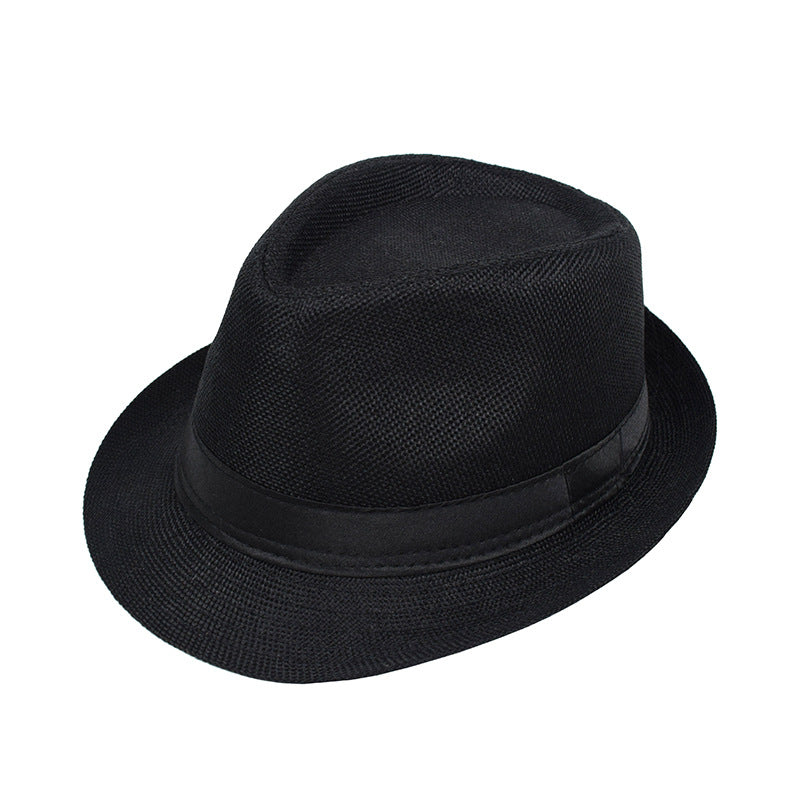 Mens And Womens Jazz Hat British-style Linen Solid-color Top Hat
