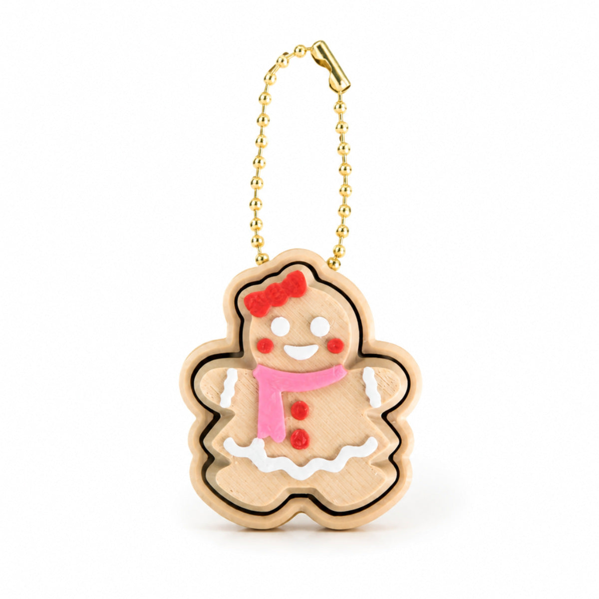 3D-printed Gingerbread Man Pendant Christmas Tree Ornament Creative Indoor Christmas Decoration Keychain