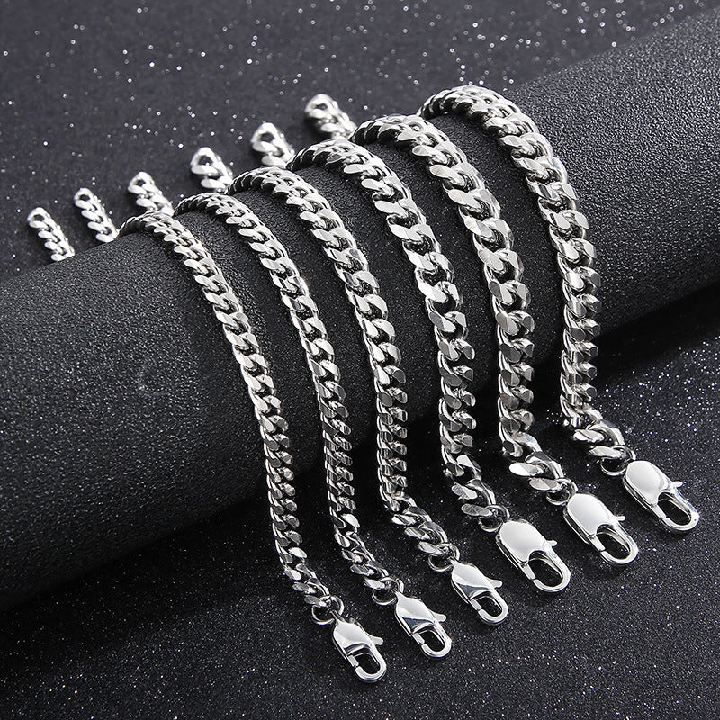 Fashionable Minimalist Stainless Steel Plain Chain Electroplated Bracelet