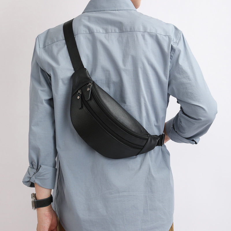 New Stylish Minimalist Casual And Trendy Mens Genuine Leather Crossbody Bag