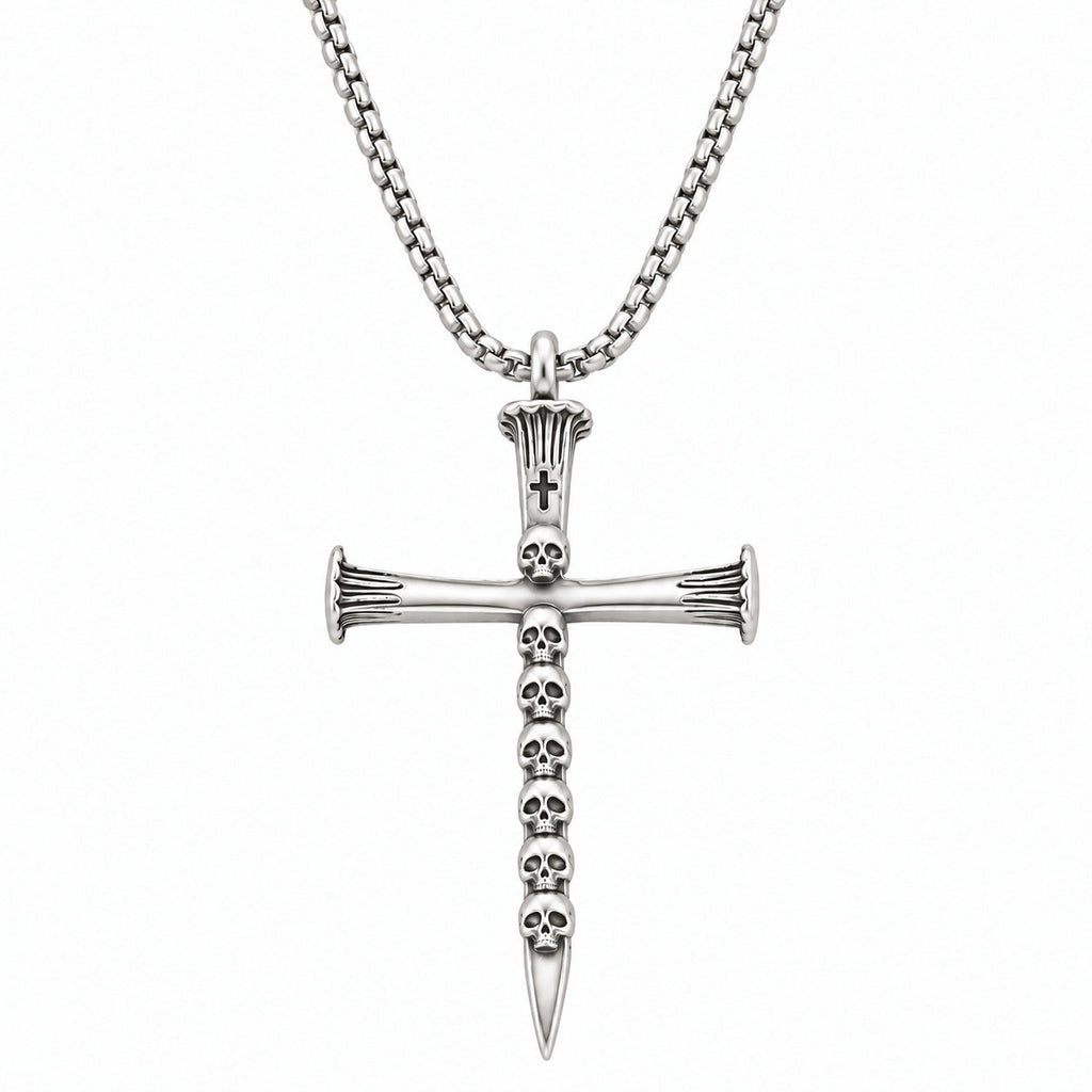 Hot Selling Cross Skull Pendant Necklace For Men, Unique Bold Statement Necklace, Fashion High-End Jewelry