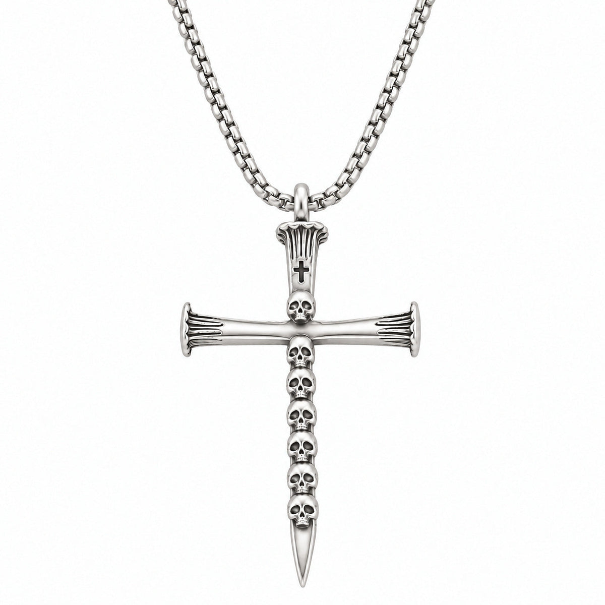Hot Selling Cross Skull Pendant Necklace For Men, Unique Bold Statement Necklace, Fashion High-End Jewelry