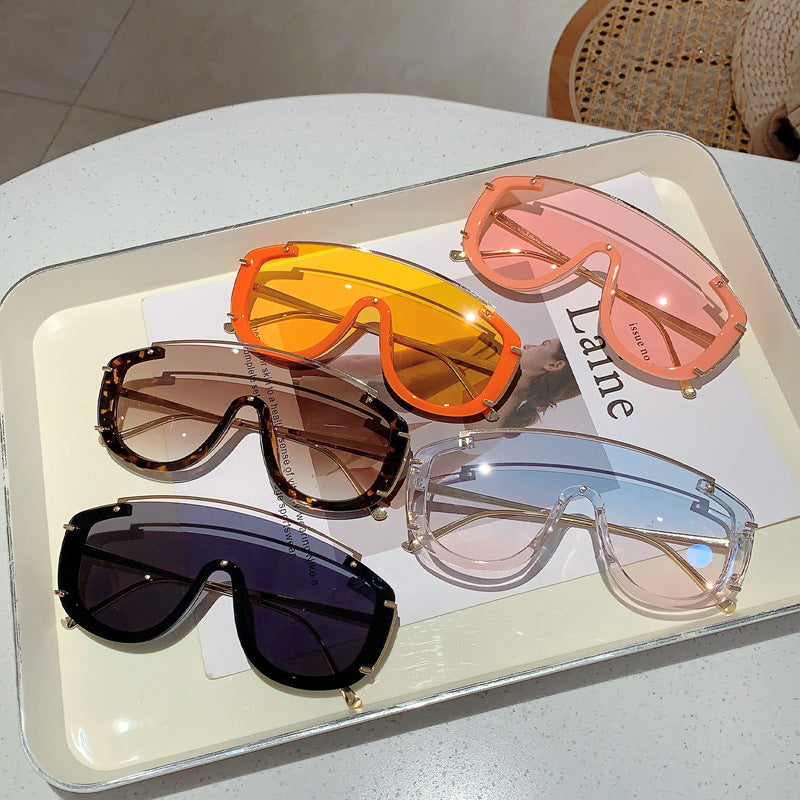 Colorful Personality One-piece Large Frame Fashionable Sunglasses