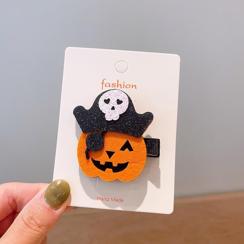 Halloween Children's Hair Accessories Pumpkin Ghost Funny Handmade Hair Clips