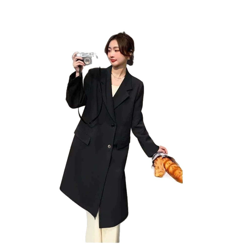 Women's Casual Blazer, Loose-fit Trench Coat