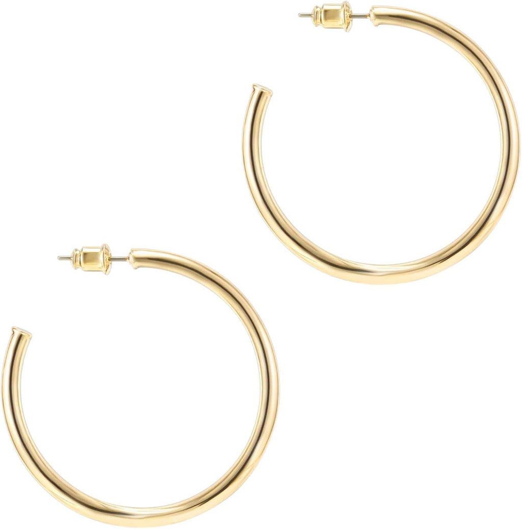 Infinity Edge Hoops – 2mm Gold Hoop Earrings