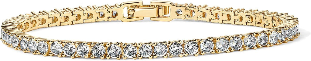 Tennis Brilliance – 3mm CZ Classic Gold Bracelet