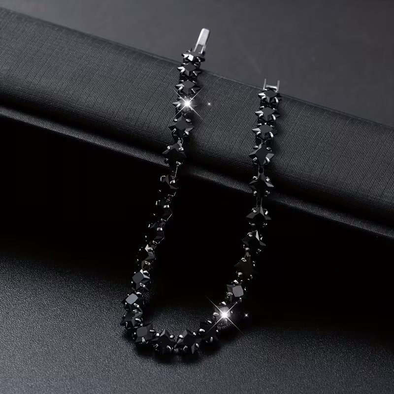 European And American Horseshoe-shaped Gun-black Zircon Bracelet