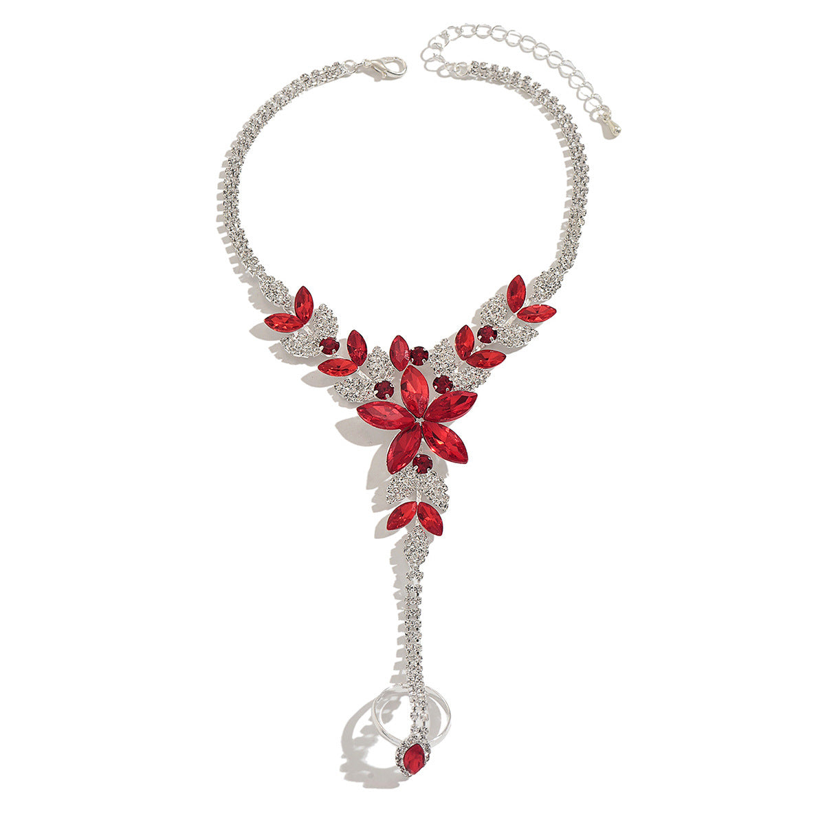 Light Luxury And High-End Feel, Eco-Friendly Rhinestone Flower Anklet, Fashionable And Sweet Holiday Style Foot Ring, Integrated Foot Chain And Ankle Bracelet