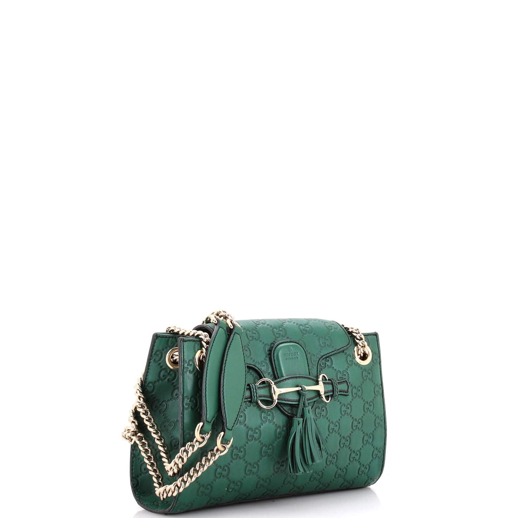 Gucci, Pre-Loved Emily Chain Flap Shoulder Bag Small, Green