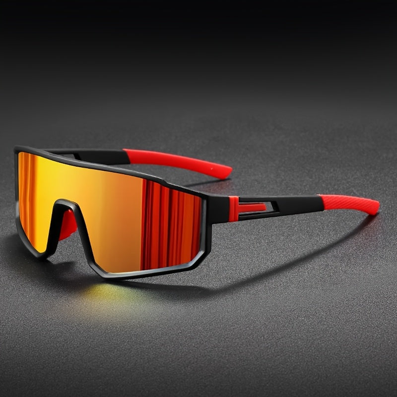 Wraparound Shield Sports Sunglasses Uv400 Protective Purple Mirrored Lens Eyewear Lightweight Hollow Temple With Non Slip Tips Suitable For Cycling,fishing,running And Various Outdoor Sports Activitie