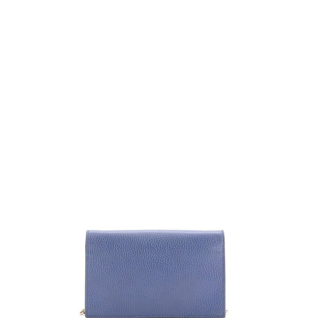 Gucci, Pre-Loved Interlocking Wallet on Chain, Blue