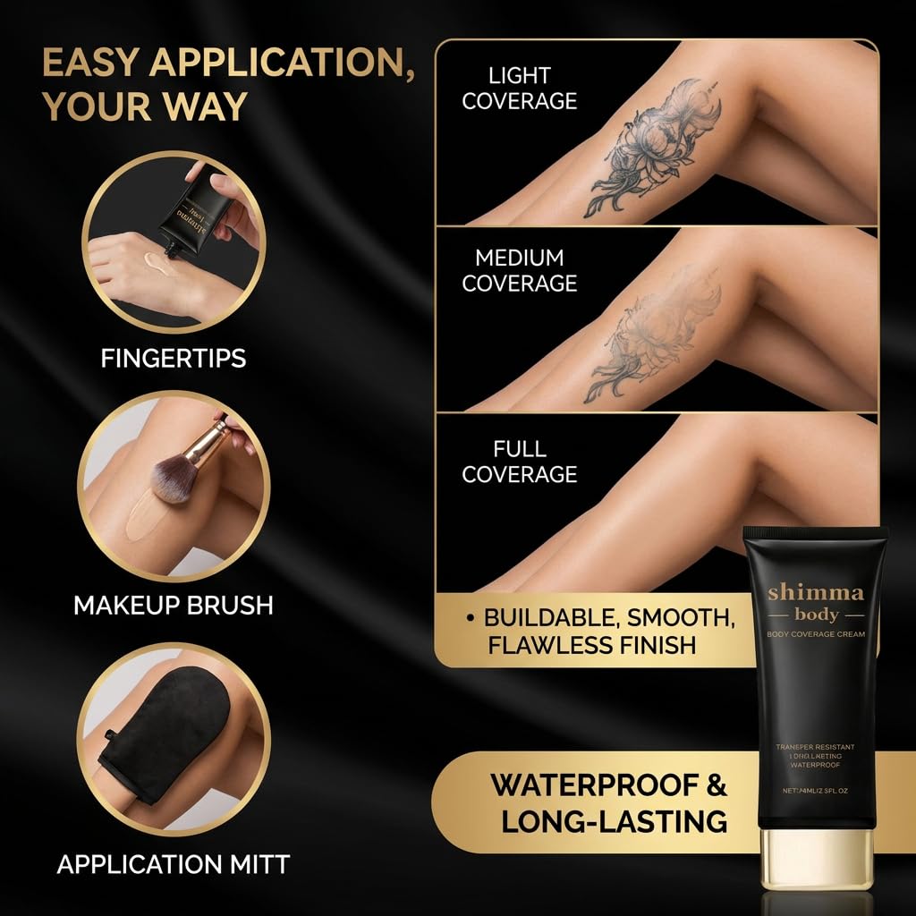 Coverage Waterproof, Body Makeup Foundation, Long Makeup for Legs, Face (1pcs)