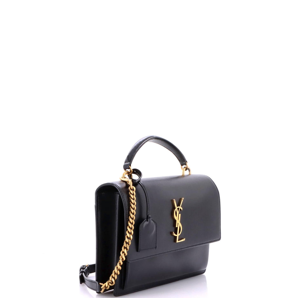 Saint Laurent, Pre-Loved Sunset Top Handle Shoulder Bag Medium, Black