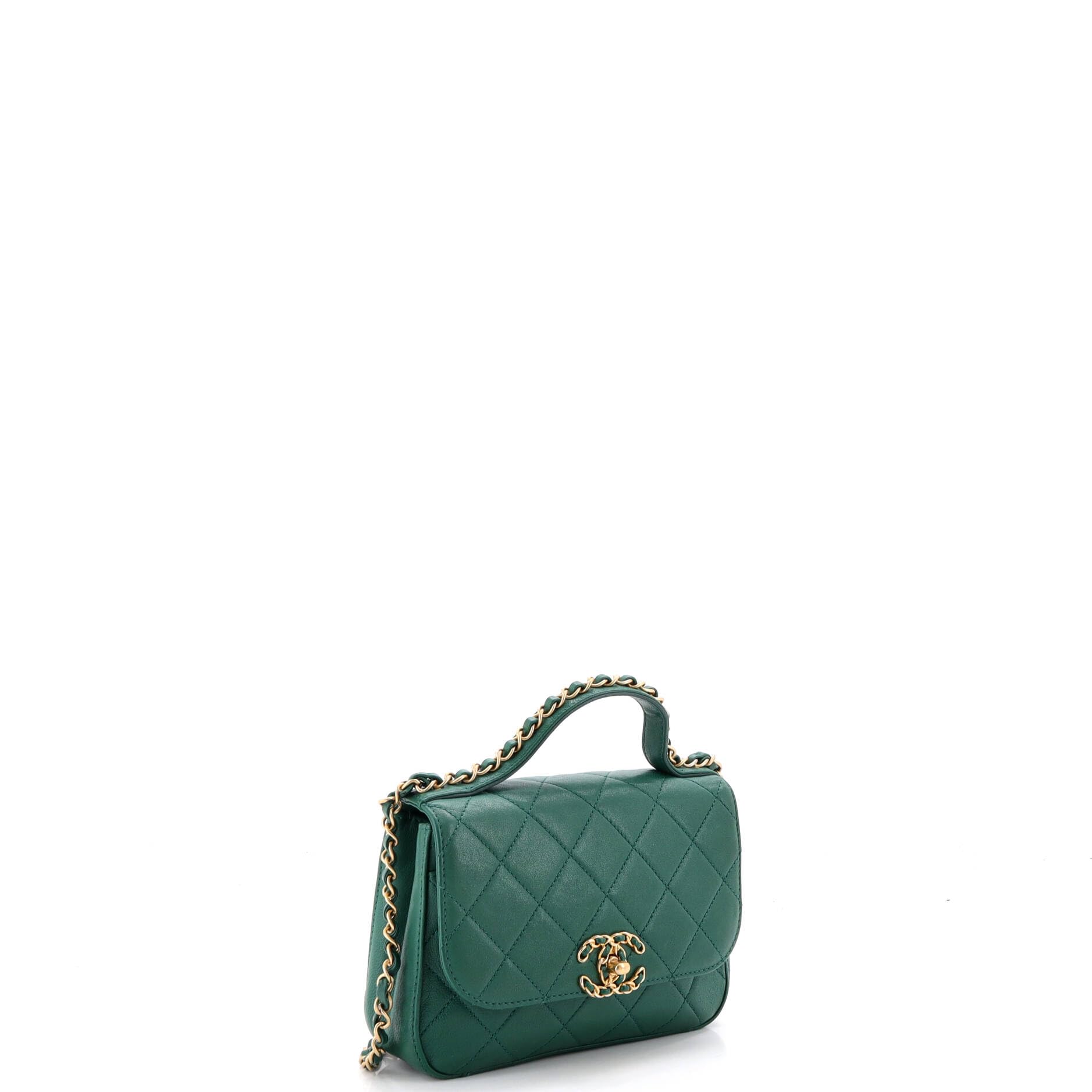 Mini but Mighty Chic Chanel Pre-Loved Chain Infinity Top Handle Bag Mini, Green