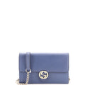 Gucci, Pre-Loved Interlocking Wallet on Chain, Blue
