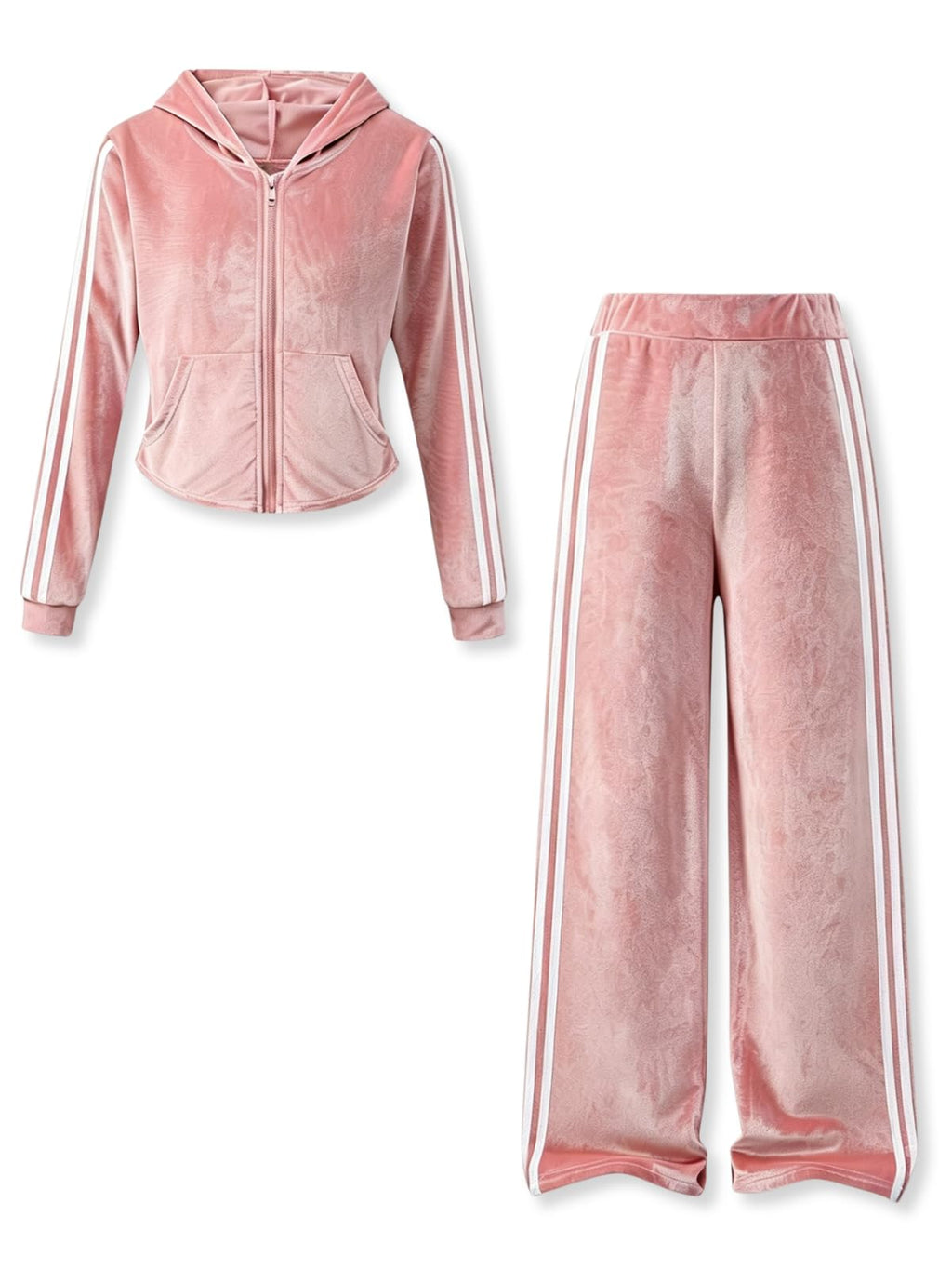 Vitalique Size 13 14 Teen Girls Clothes 2 Piece Zip Up Hoodie Wide Leg Pants Girl Spring Fall Outfits (Pink Size 13-14)