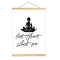 OMCCXO Funny Bathroom Sign Canvas Prints and Magnetic Poster Frame Hanger Poster,Let That Shit Go - Quote Bathroom Wall Art for Bathroom Decor 16x20inch(With Frame)