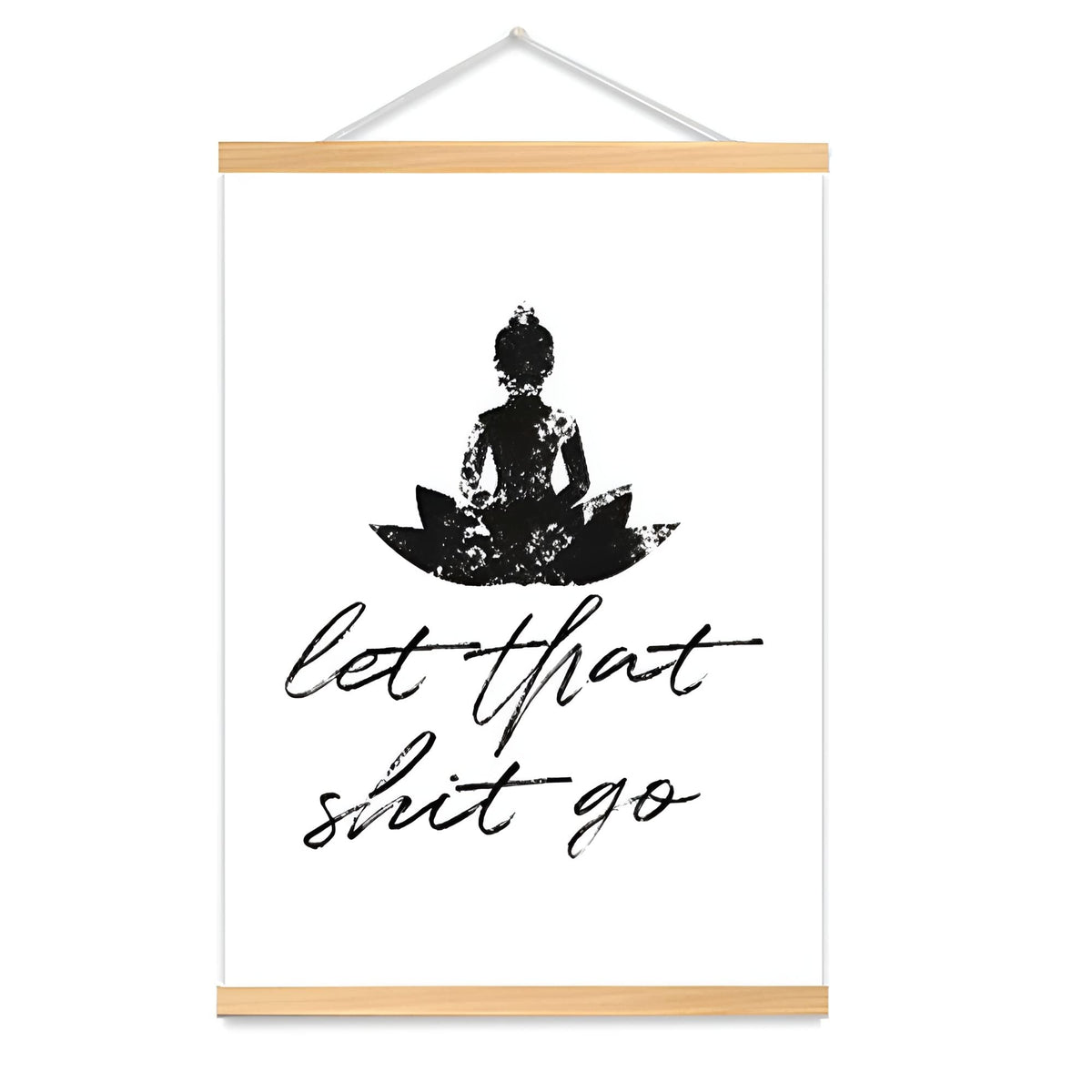 OMCCXO Funny Bathroom Sign Canvas Prints and Magnetic Poster Frame Hanger Poster,Let That Shit Go - Quote Bathroom Wall Art for Bathroom Decor 16x20inch(With Frame)