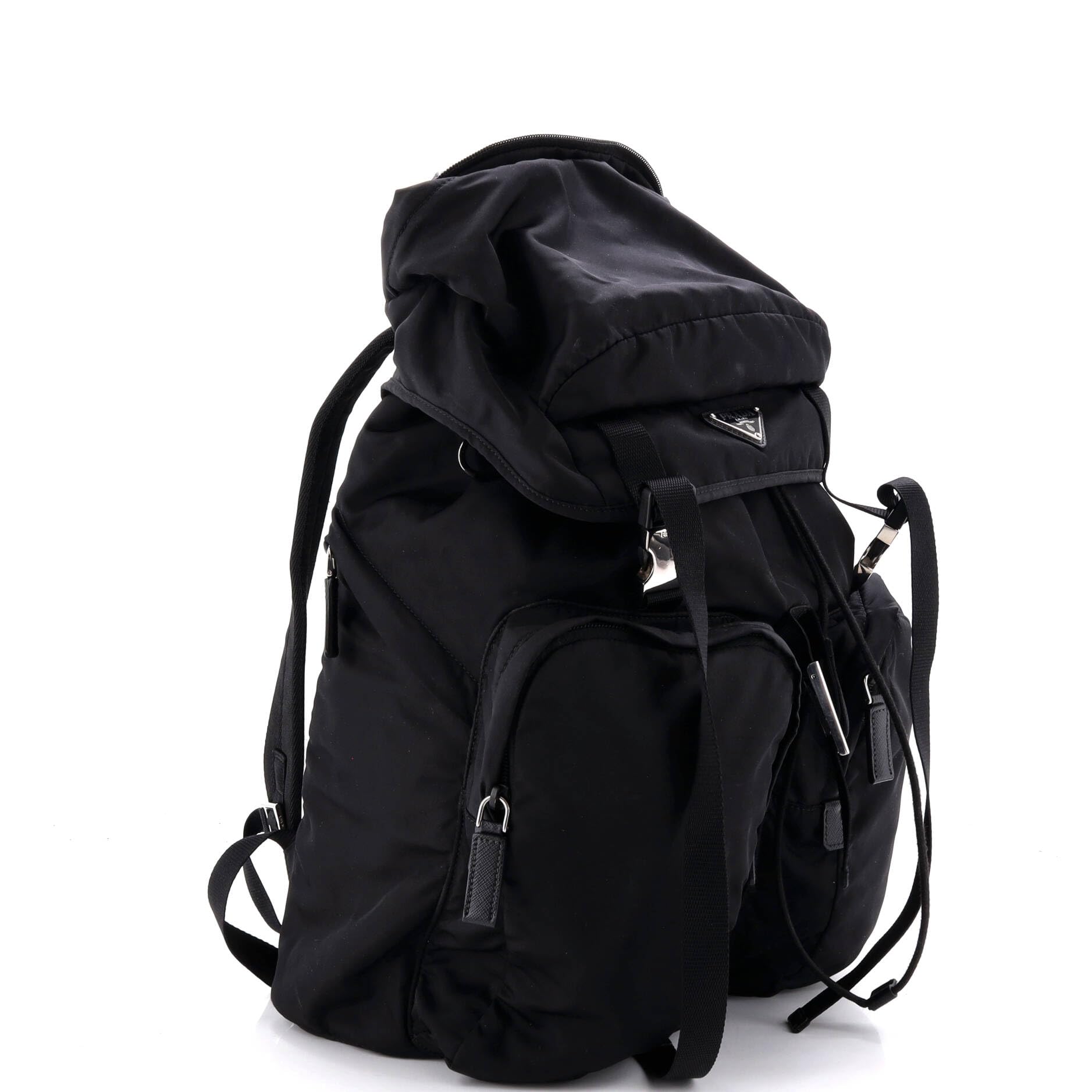 Prada, Pre-Loved Double Pocket Rucksack Backpack Large, Black