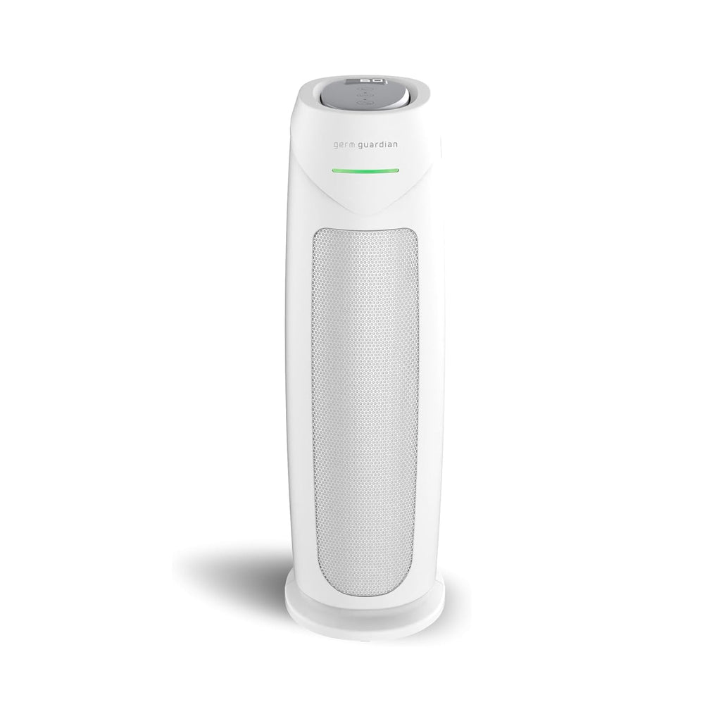 GermGuardian HEPA Indoor Large Room Air Purifier for Home - Pet Dander, Dust, Pollen, Smoke, and Odors in Bedroom, Office, and Kitchen - Air Quality Monitor and UV-C Light Combo - White