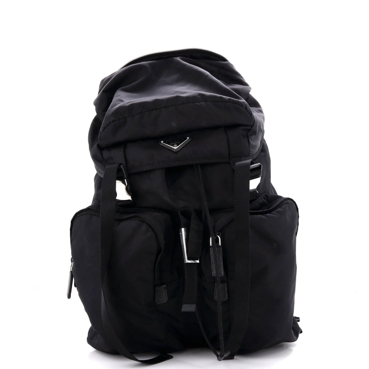 Prada, Pre-Loved Double Pocket Rucksack Backpack Large, Black