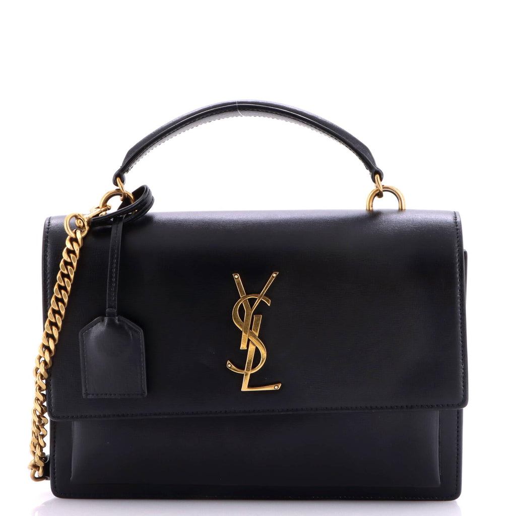 Saint Laurent, Pre-Loved Sunset Top Handle Shoulder Bag Medium, Black